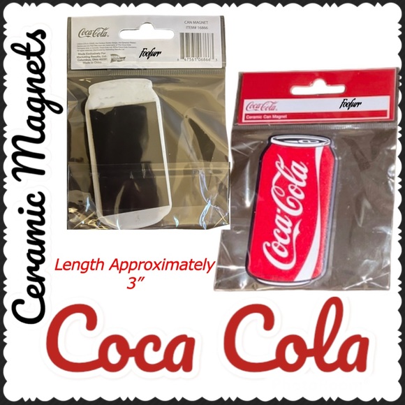 COCA COLA CERAMIC MAGNET SET OF 3 - Picture 3 of 11